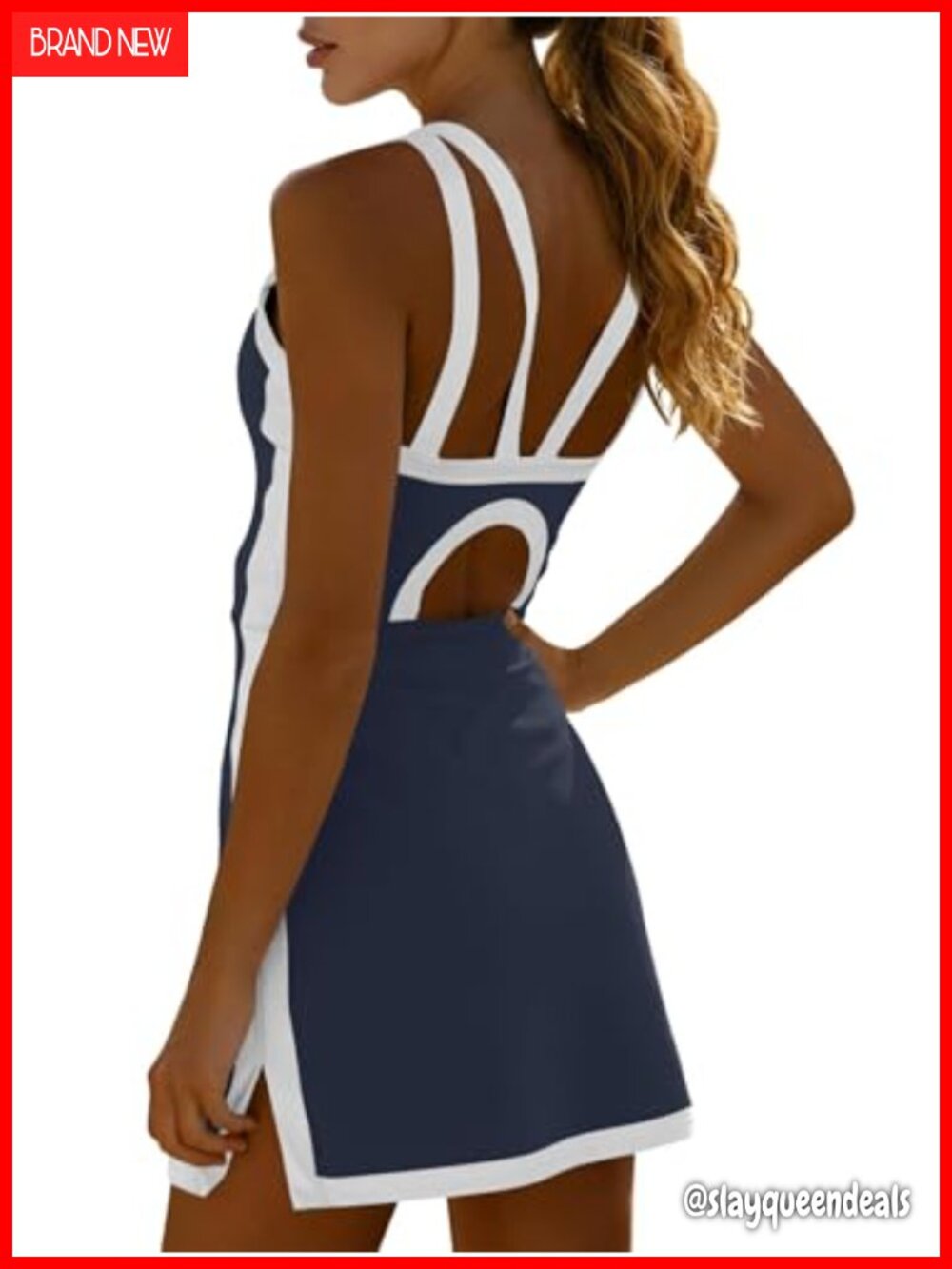 Sleeveless Bodycon Mini Active Dress Built-in Shorts & Bra Tennis Golf